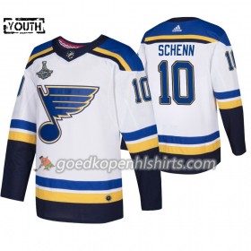 St. Louis Blues Brayden Schenn 10 Adidas 2019 Stanley Cup Champions Wit Authentic Shirt - Kinderen